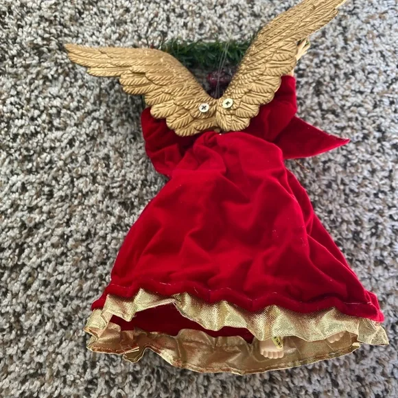 Vintage Elegant Red Angel with golden wings - Picture 3 of 4